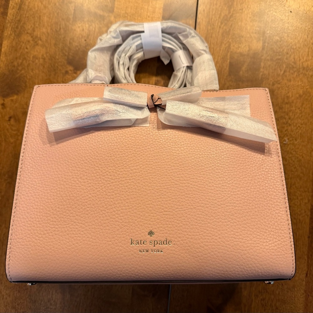 Kate Spade Blush Pink Hayes Satchel with Bow Detail and Matching Wallet - Picture 2 of 8